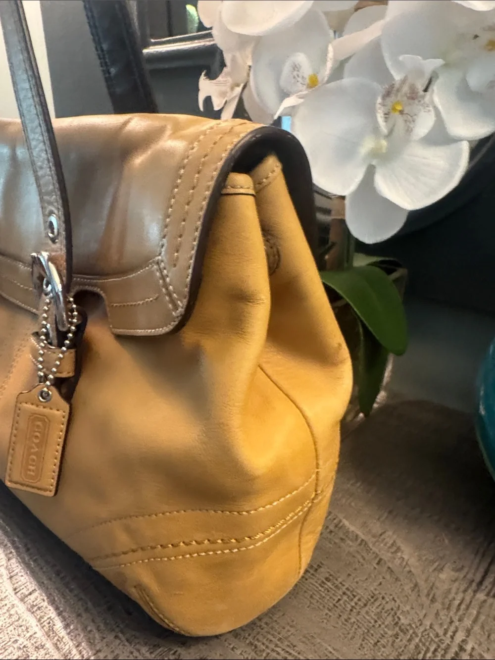 Coach Tan Leather Satchel Handbag